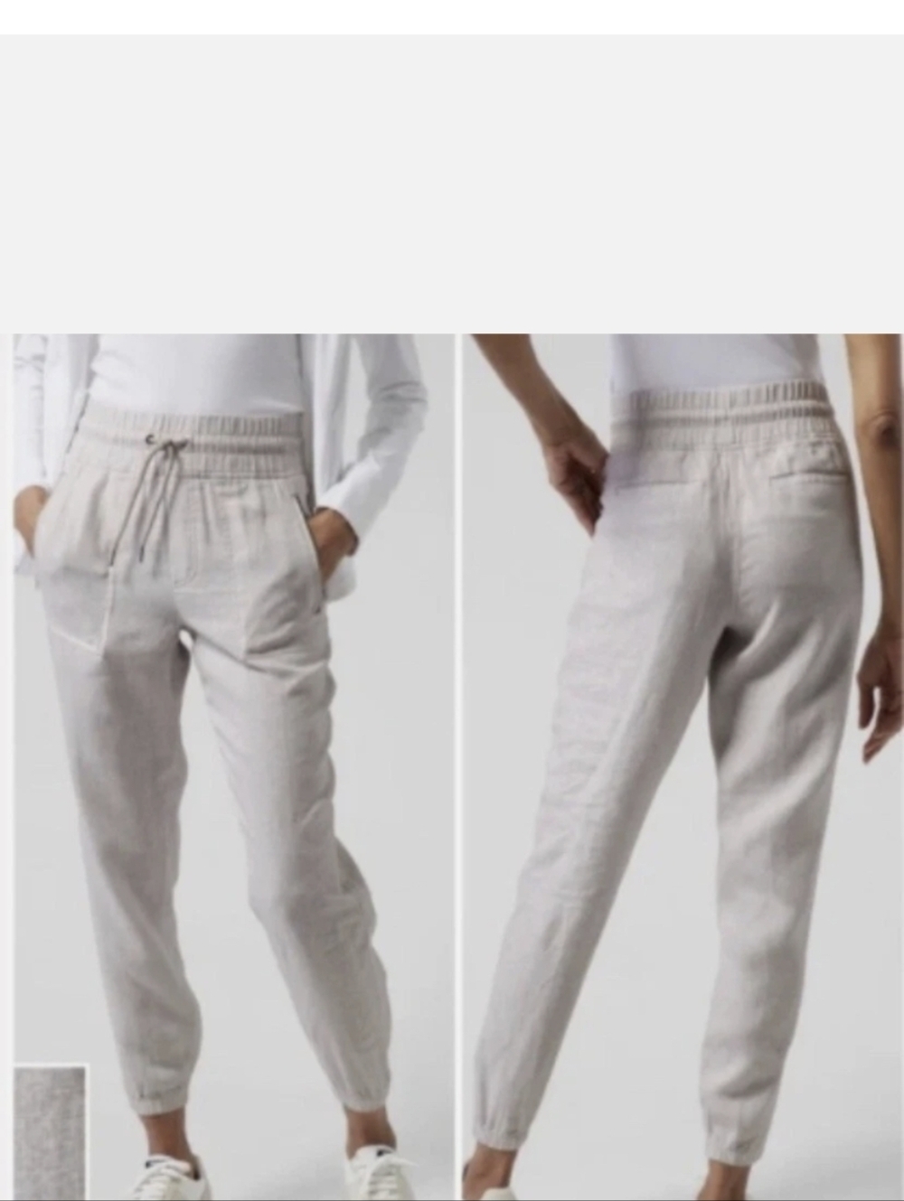 ATHLETA Cabo Linen Jogger Micro Cheetah Abalone Grey Size 2P